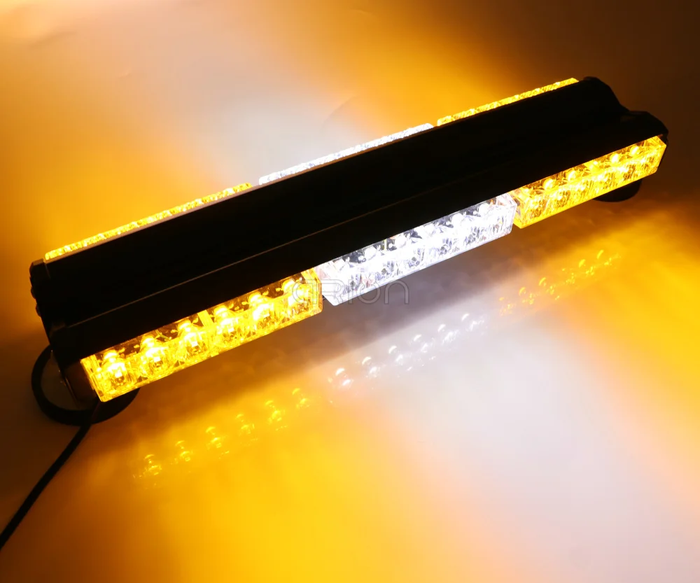 18/" 108W 36LED Work Light Bar Traffic Advisor Roof Top Warning Strobe Lamp Amber