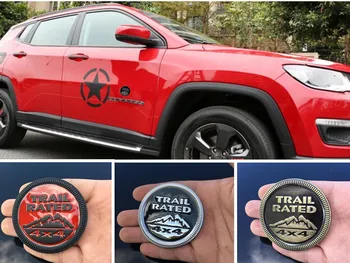 

1X Trail Rated 4X4 Nameplate Car Metal Sticker Emblem For Jeep Wrangler Cherokee