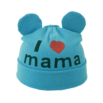 

Baby Boys Girls Hat Newborn Baby Cotton Skullies Love mama print Caps Hats For Baby Girls Knitted Beanies Apparel Accessories