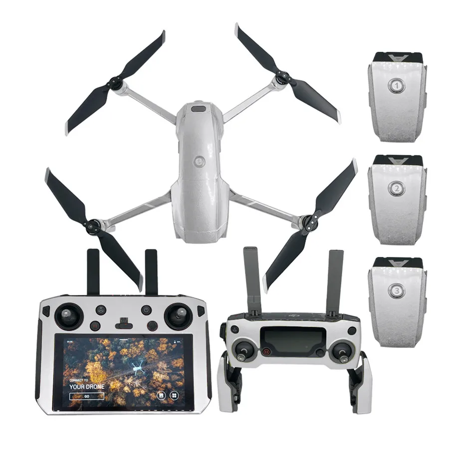 Флуоресцентный Стикеры кожи тела Стикеры s Для DJI Mavic Pro/Air 2/Pro/зум сумка для корпуса дрона Водонепроницаемый 3M Стикеры для DJI умный контроллер кожи - Цвет: silver 4 in 1