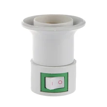 Штепсельная Вилка американского стандарта для E27 светодиодный свет лампы адаптер держатель гнезда с переключателем, белый цвет