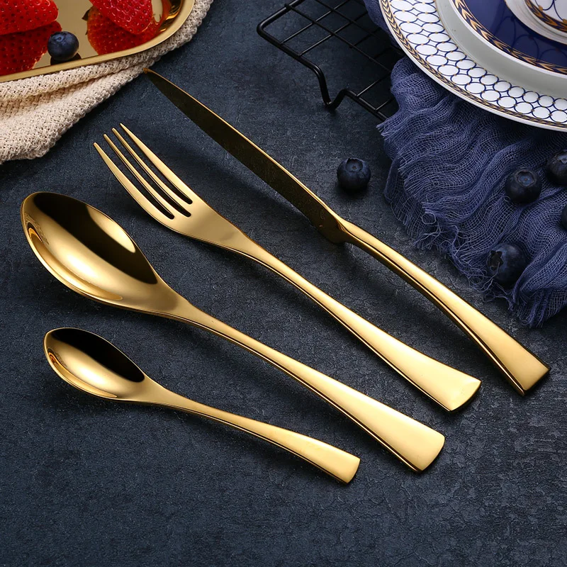 

304 stainless steel travel cutlery set western steak knife and fork stainless steel knife and fork spoon gift dinnerware set
