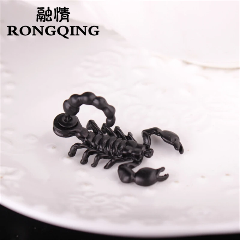 RONGQING 1 шт. 3D Скорпион серьги букле D Oreille Винтаж странные вещи классные мужские серьги Oorbellen עגילים серьги женские