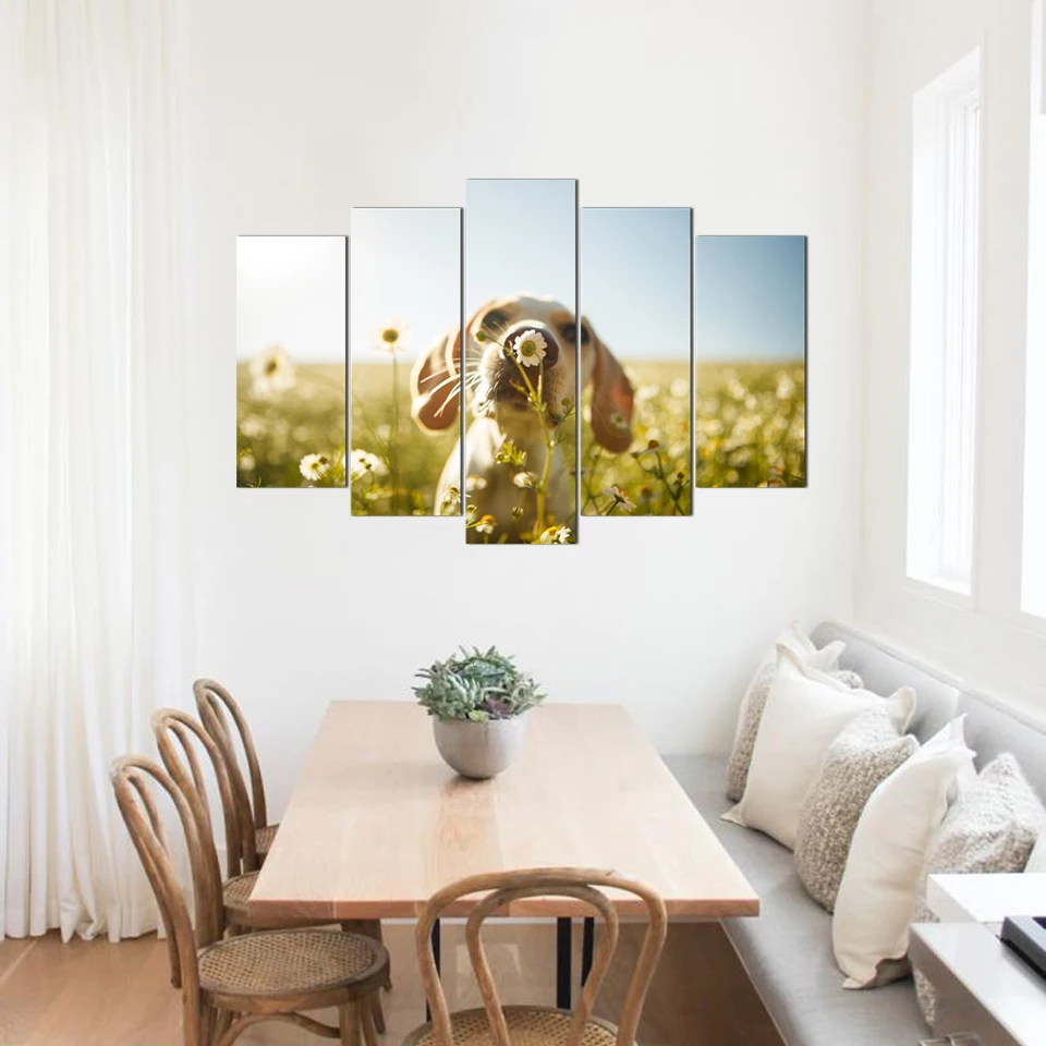

Home Decoration Canvas Painting HD Prints 5 Pieces Wall Art Dog Modern Pictures Artwork Poster Abooly Free Shipping