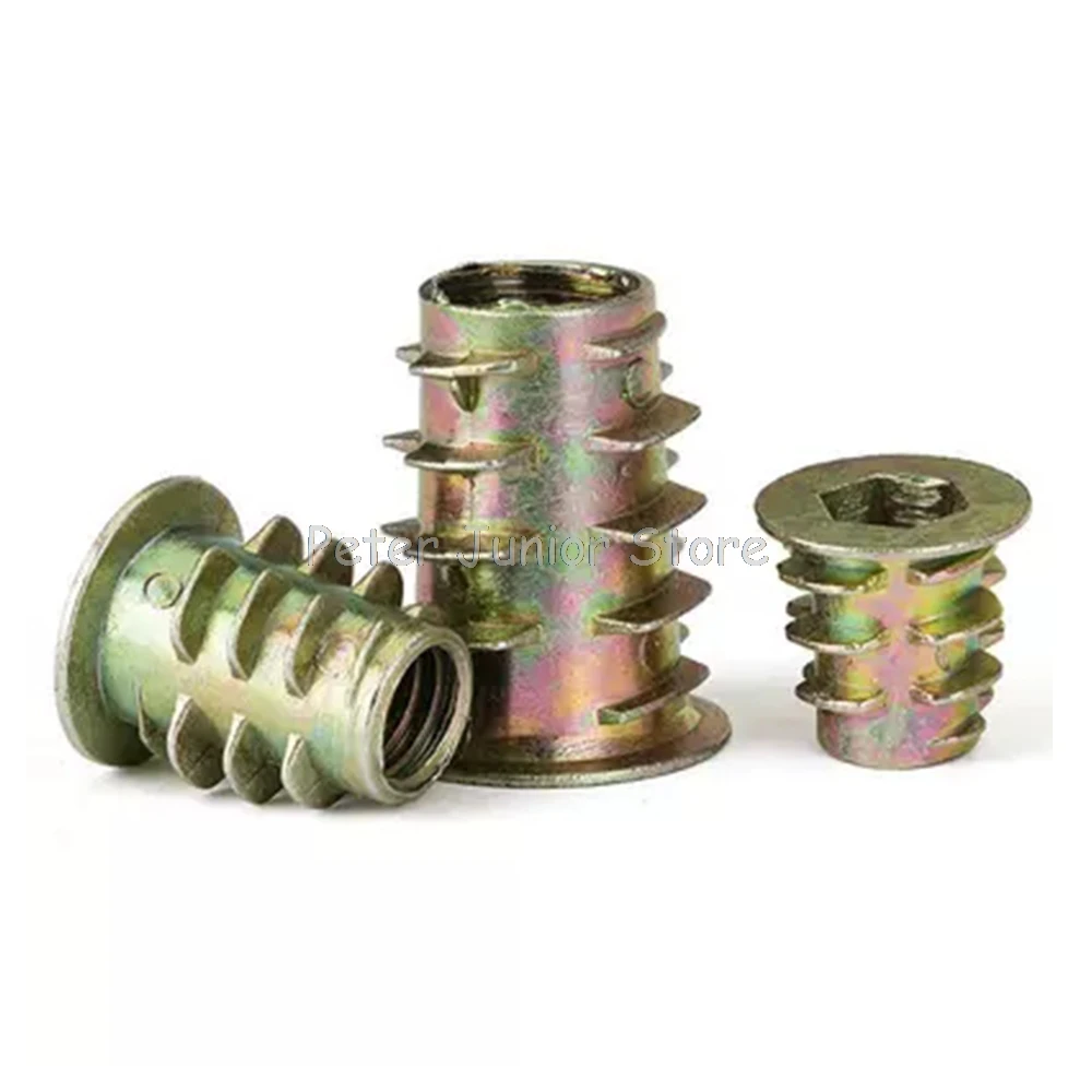 

20Pcs Zinc Alloy M4/M5/M6*10 Thread For Wood Insert Spiked Nuts Furniture Link Nuts GMN