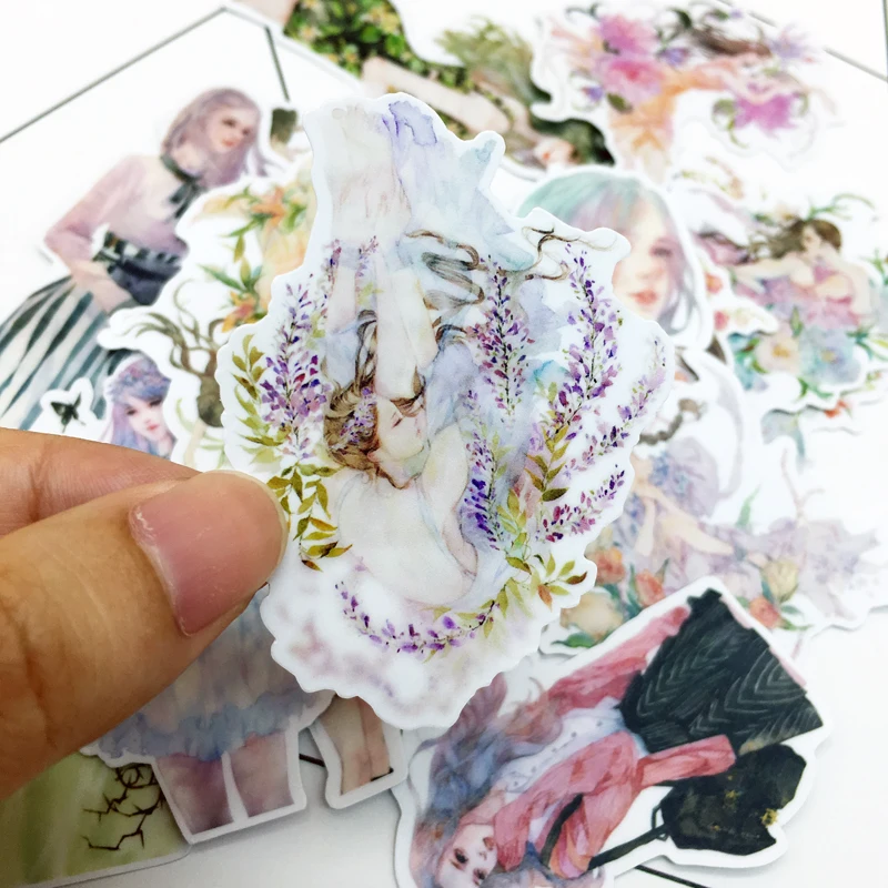 23 шт. красивая девушка в наклейка с цветком самодельные декоративные Стикеры для скрапбукинга украшения/водонепроницаемый бумажный стикер s
