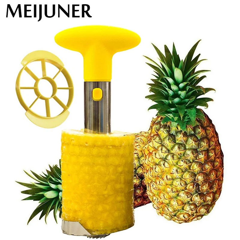 

Meijuner Stainless Steel Pineapple Corer Slicer Cutter Pineapple Peeler Stem Remover Blades for Easy Coring Kitchen Gadget MJ202