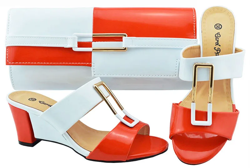 Cuñas 1 Partido Y Africanas Italianos 4 Bolsos Naranja Zapatos Mujeres Para 6 Los Tacón Con 7 Bolso Últimas Blanco Noche 3 Juego A 5 2 4TwEqXU