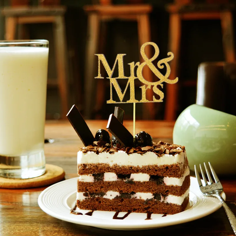 20 шт. блестящие золотые свадебные чашки Mr & Mrs топпер для торта сувениры украшение