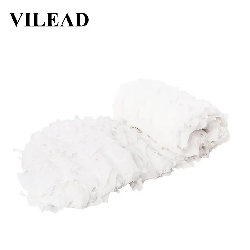 VILEAD 1.5 متر x 8 متر (5FT x 26FT) سنو وايت الرقمية التمويه صافي العسكرية الجيش كامو المعاوضة الشمس المأوى للصيد التخييم خيمة