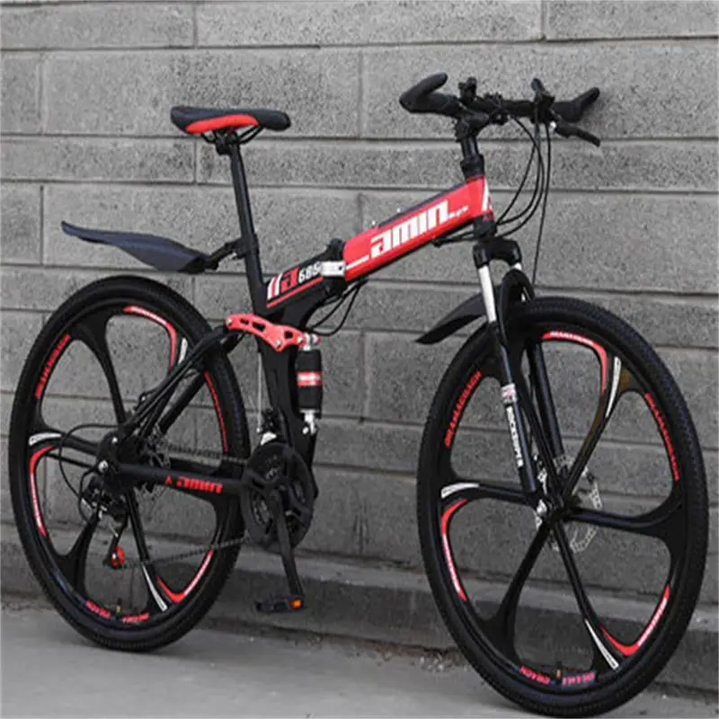 Excellent One Round Mountain Bike Adult Bicycle Fast Folding Off Road Sports Car Double Shock Men and Women Students Speed Racing 3