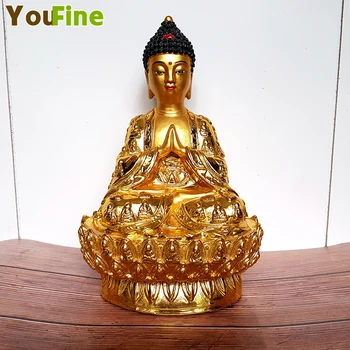 

Bronze lotus base Tibetan Buddha statue pure copper paste gold craft Wanfo Temple small pieces of hot Buddha statue ornaments