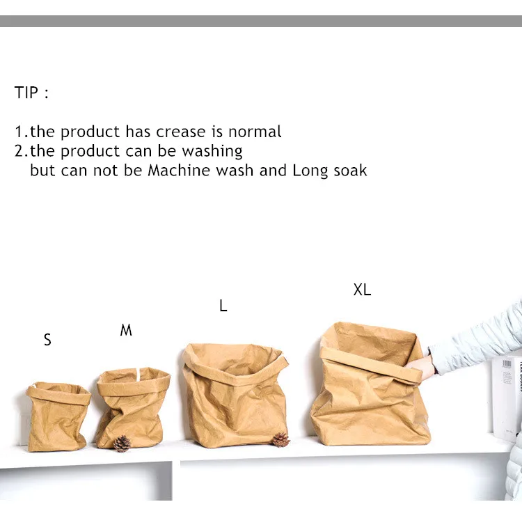 Baffect Европа перерабатываемая крафт-бумага мешок стиральная не порвана сумка для хранения еды Фруктовый Цветочный горшок скандинавский декор для кухни