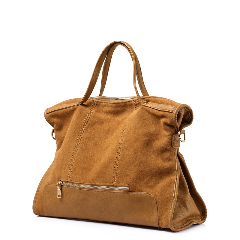 Женская большая сумка с короткими ручками Lovevook, из PU кожи и сплита кожи, сумка на плечо цвета хаки для путешествия и работы, повседневные сумки через плечо со съемным длинным плечевым ремнем