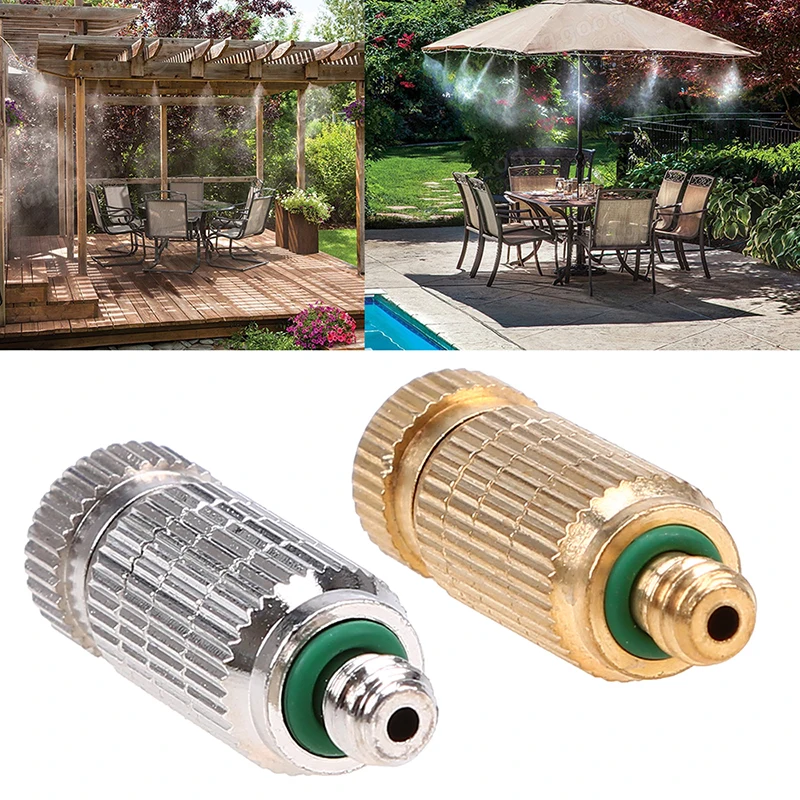 

3/16" 1/8" Gold Silver Threaded Brass Fog Mist Nozzle Misting Fogging Spray Sprinkler Head Garden Irrigation for Home