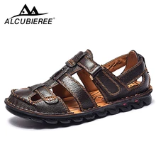 Летние сандалии; Мужские Кожаные Классические римские сандалии; коллекция года; шлепанцы; уличные кроссовки; пляжные резиновые Вьетнамки; мужские водонепроницаемые туристические сандалии