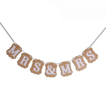 

& Lesbian Rustic Wedding Party Bunting Banner Decor Photo Props