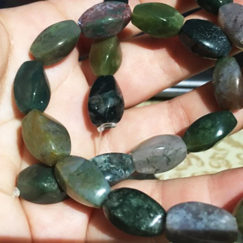 

FLTMRH 8x16mm Twist Indian Agat,Natural Stone Beads,Fahsion DIY Beads For Jewelry Making Strand