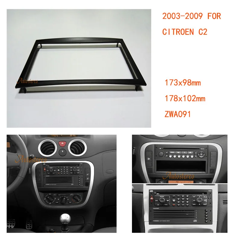 

Car Radio fascia for CITROEN C2 C3 Berlingo Jumpy for PEUGEOT 207 307 Expert for For CITROEN C2 2003-2009; C3 2001-2010; Berling