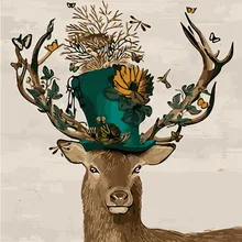 MOLEK DIY картина маслом по номерам комплект Топпер олень абстрактная раскраска живопись на холсте домашний Декор стены искусства для гостиной