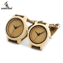 BOBO BIRD Lover Round Bamboo Wooden Wristwatch Japan Movement 2035 Quartz font b Watch b font