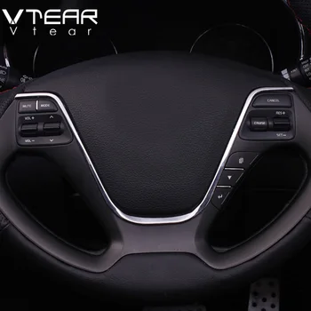

Vtear For Kia Rio Steering wheel trim cover interior Mouldings ABS Chromium car-Styling decoration products accessory part 15-16