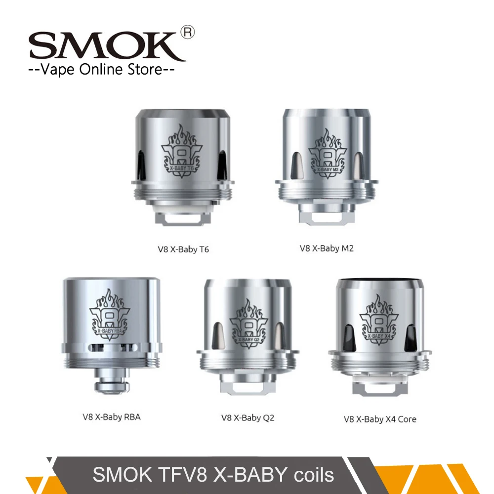 

3pcs/lot Original SMOK TFV8 X-BABY coils Fit for SMOK X-BABY Tank Q2 M2 X4 T6 SMOK TFV8 X-BABY replacement coils