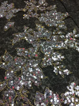 

good looking evening dress SH-345 fashionable 5yards glued print glitter tulle mesh fabric