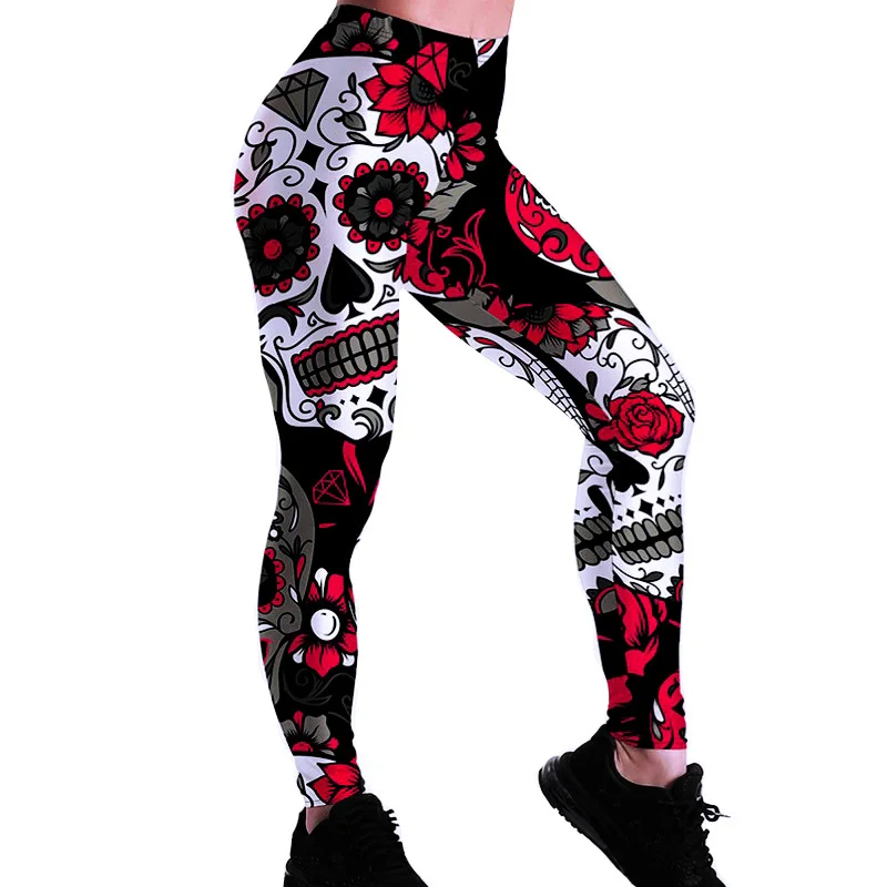 حار بيع النساء الجمجمة رئيس طباعة طماق اللياقة البدنية مثير النساء الرياضية تجريب Leggins الركض عالية الخصر مرونة بنطال ملاصق للجسم حار بيع النساء الجمجمة رئيس طباعة طماق اللياقة البدنية مثير النساء الرياضية تجريب Leggins الركض عالية الخصر مرونة بنطال ملاصق للجسم