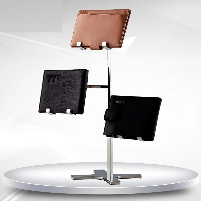 Stainless steel rose gold wallet Hand bag display stand-in Storage