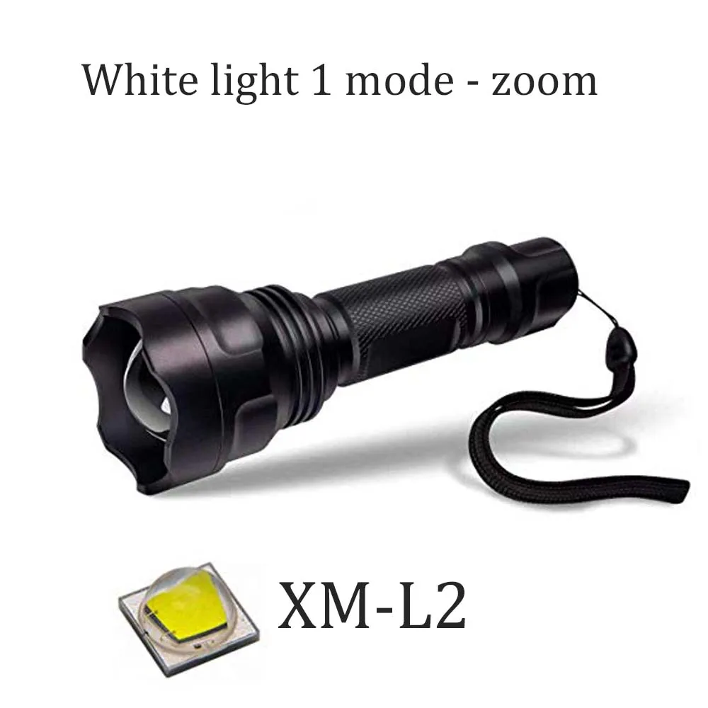

Focusing glare tactical flashlight XM-L2 1000LM 1 mode torch hunting camping Flash LED flashlight using 18650 battery