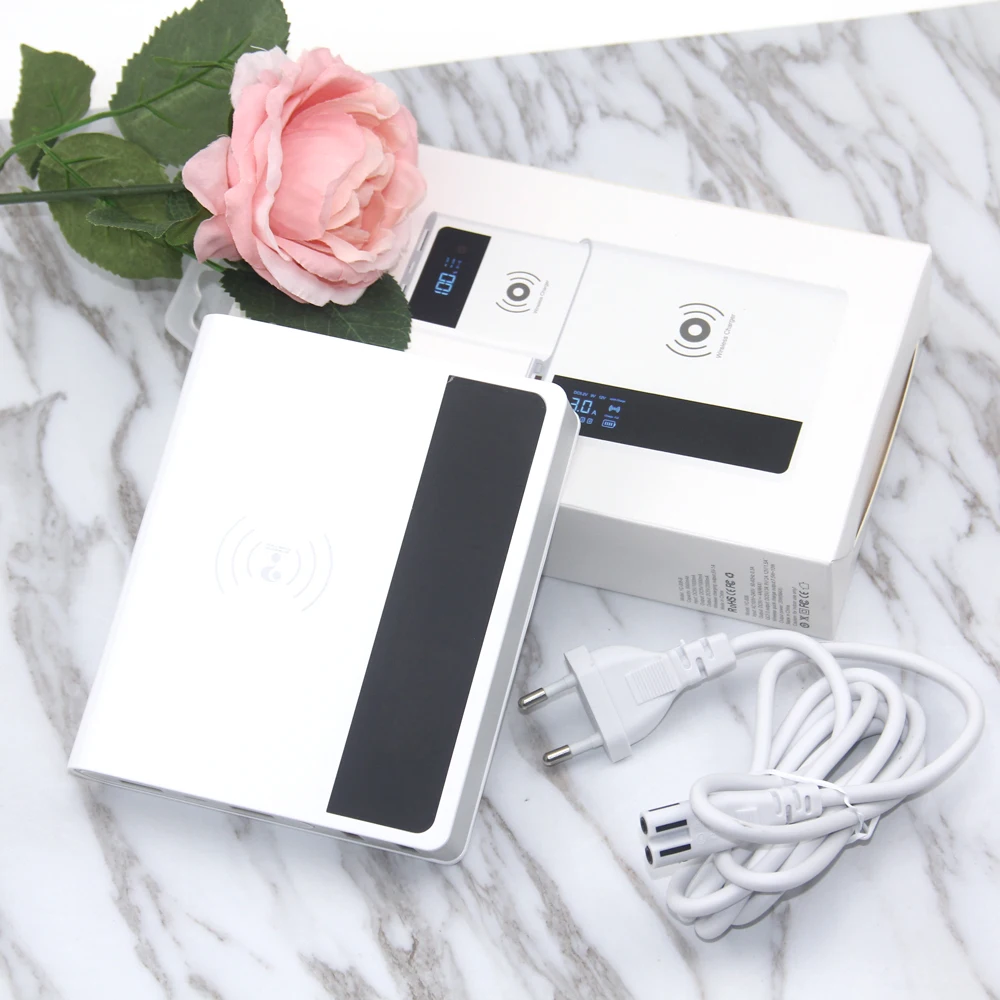 

QI Wireless Charger Quick Charge 3.0 Smart USB Charger Station HUB Led Display Fast Charging power bank 2 IN1