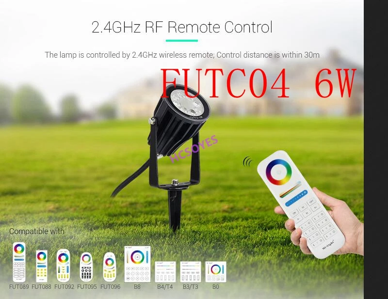 Milight FUTC04 6 Вт/FUTC05 25 Вт RGB + CCT умный светодиодный садовый светильник для наружного зеленого пространства/парка/дороги/растения Пейзаж