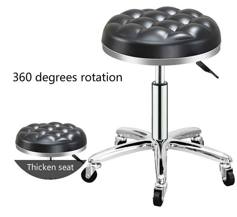 Многофункциональный поднял Парикмахерская стула поворачивается металлический парикмахерские утолщаются стул скользящими Регулируемая Сейф стабильный небольшой барный стул