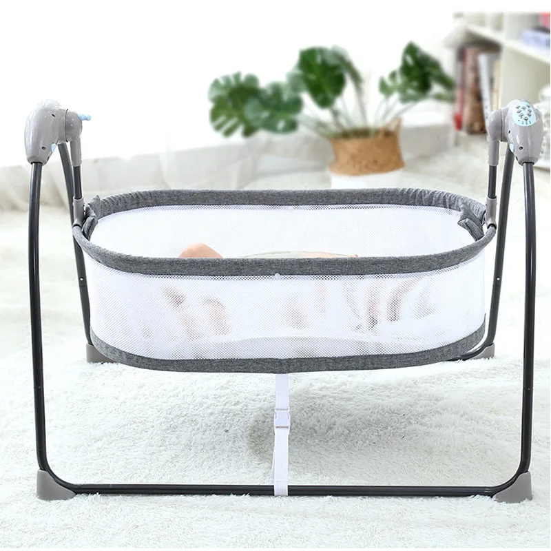 Baby Electric Cradle Bed Foldable Baby Cot With Bluetooth Portable Baby Crib Mosquito Net Baby Bed Travel Sleeper Baby Swing