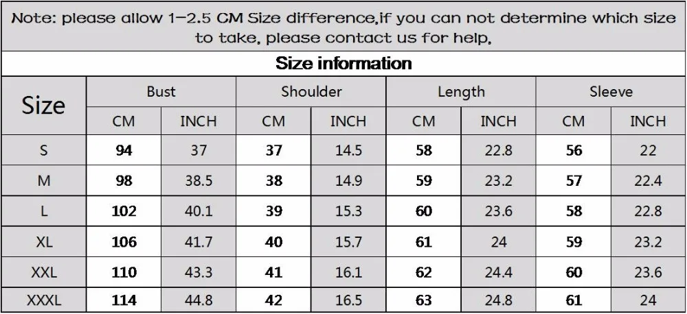 size chart