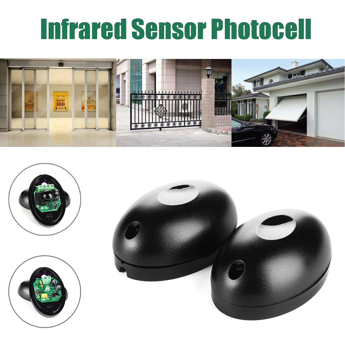 

Surface 12V/24V Egg Shape Active Infrared Beam Sensor Barrier Detector With 2 photocells For Window Door Gate