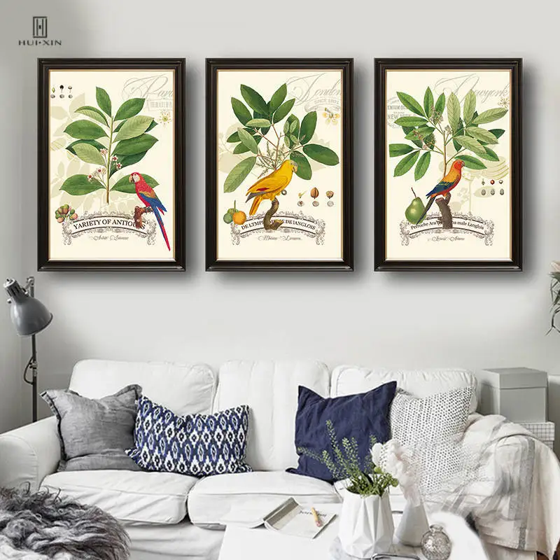 

Modern Abstract American Style Birds Landscape Unframde HD Pattern Painting Bright Varicolored Images For Home Background Decor