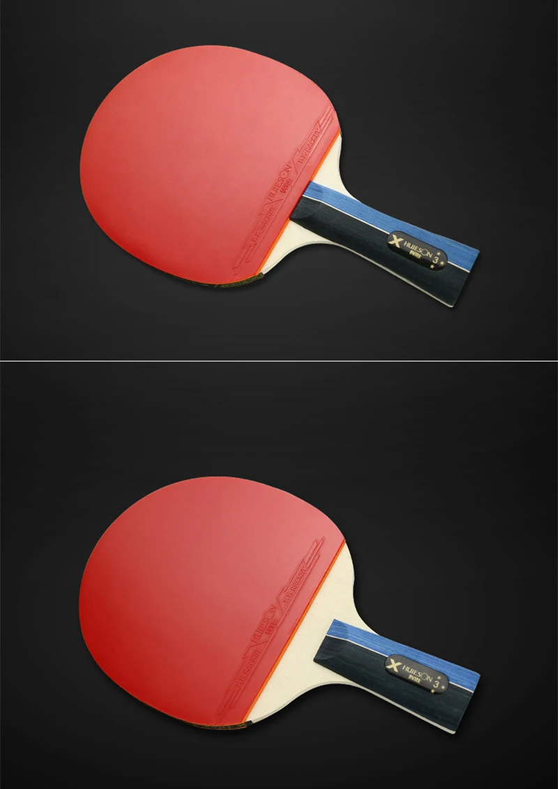 Huieson 2PcsSet Classic 5 Ply Solid Wood Table Tennis Rackets Double Face Pimples-in Rubber Table Tennis Bats for Teenagers (7)