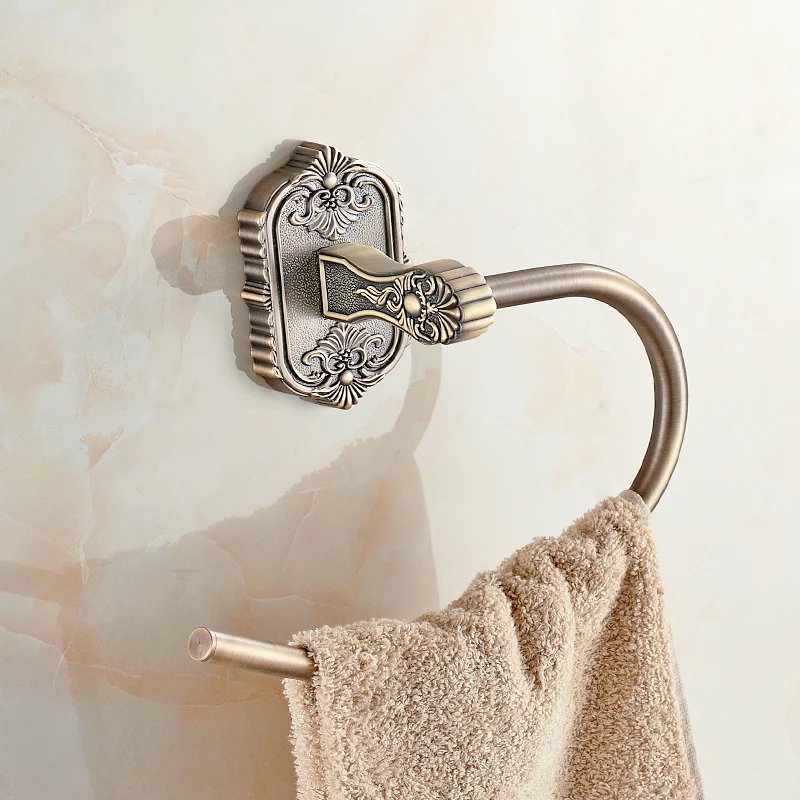 Buy Luxury Gold Towel Ring Bathroom Accessories Carved
