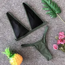 

Army Green Retro Bikini Set Women Push Up Bathing Suit Swimwear Thong Brazilian Swimsuits Sexy Plunge Bikinis Beachwear Hot Sale