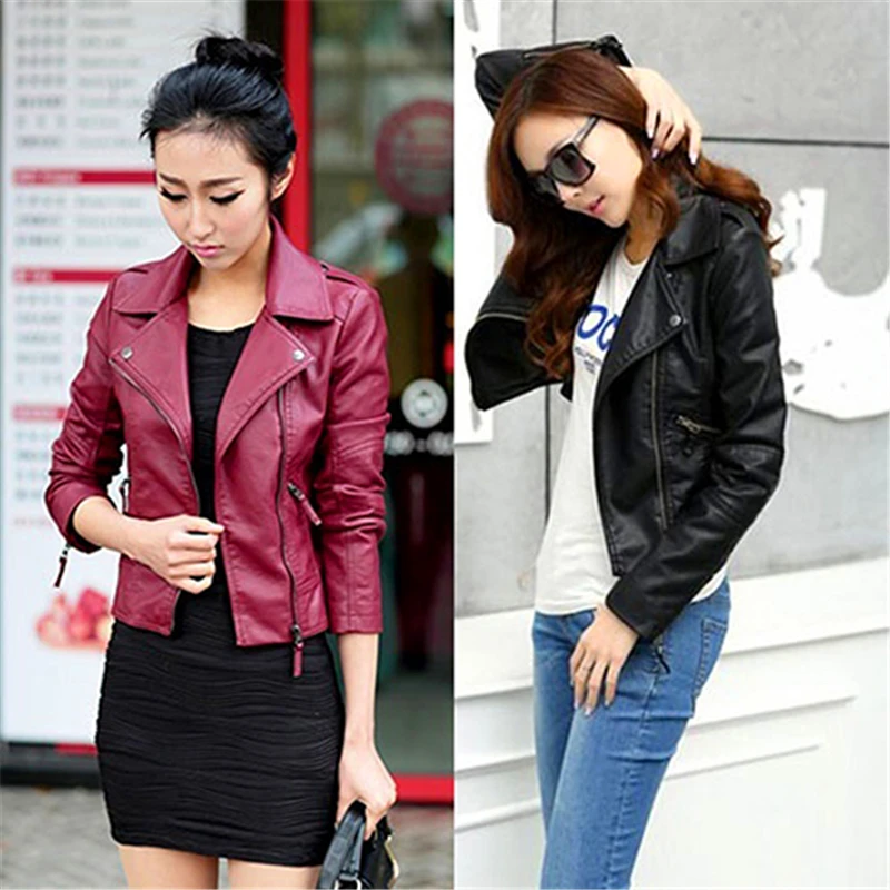 amazing  2020 Women Spring Autumn Faux Leather Jacket Short Paragraph Slim Fit Coat Outwear giacca veste Muj