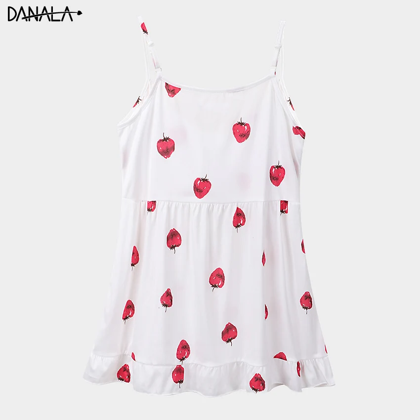 DANALA Sexy Cotton Women Pajamas Sets With Shorts Vogue Sleeveless Sling Sleepwear Sets For Girls Women Summer 2019 Home Wear