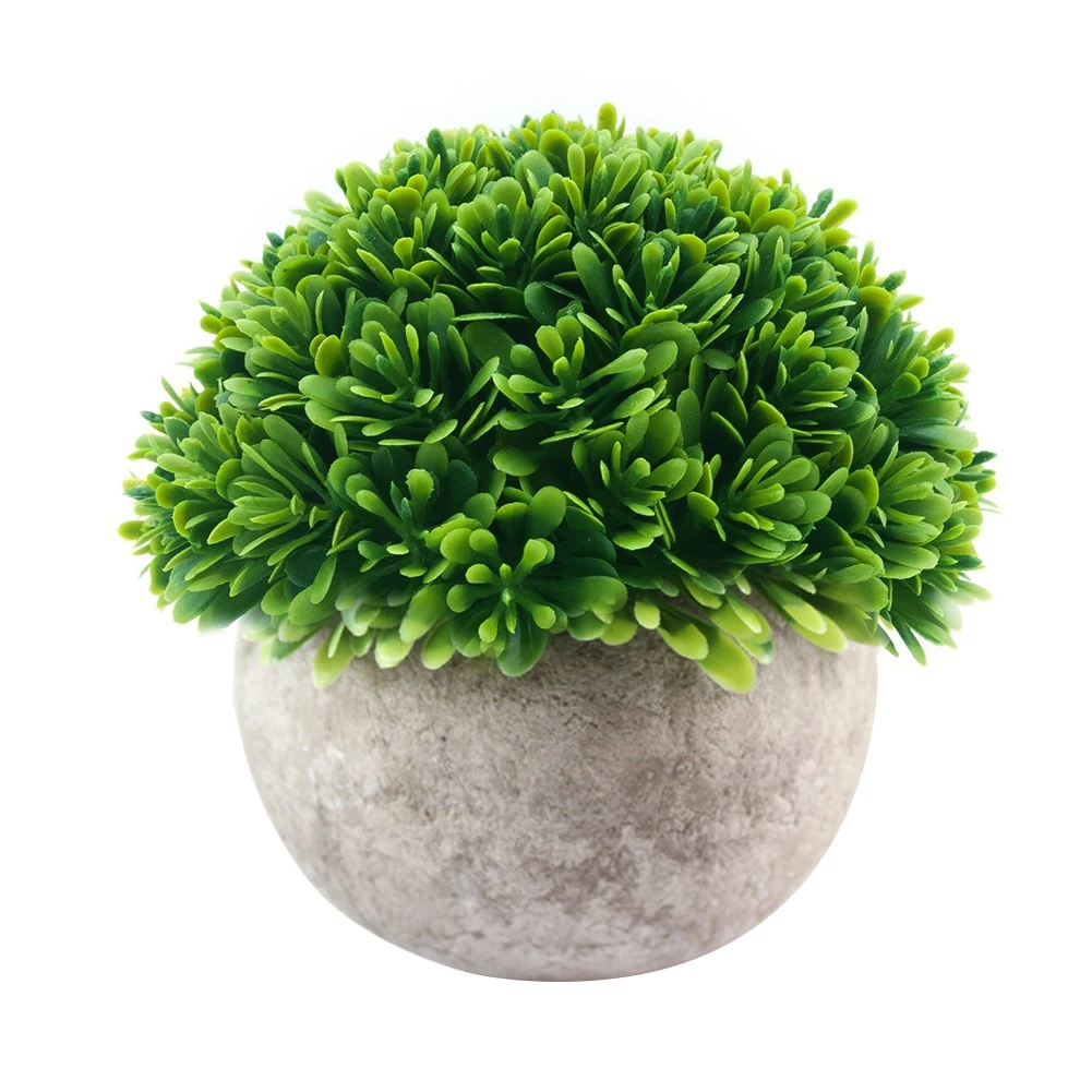 Винтаж бонсай моделирование растений украшения цветок шар Трава шар горшок для оформления дома пластиковая зеленая трава растения