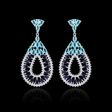 

Brincos Fashion Jewelry Accessories Women's Luxury Water Drop Shape Micro Cubic Zirconia Dangle Drop Earrings For Party