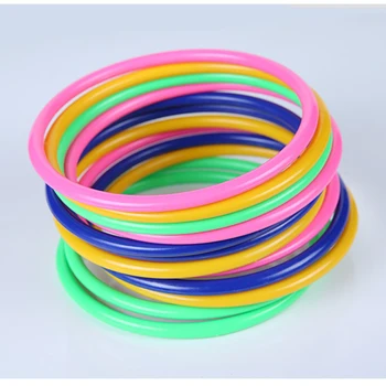 

10 Pcs/lot Colorful Hoopla Ring Toss Cast Circle Sets Fashion Puzzle Game for Kids Educational Toy