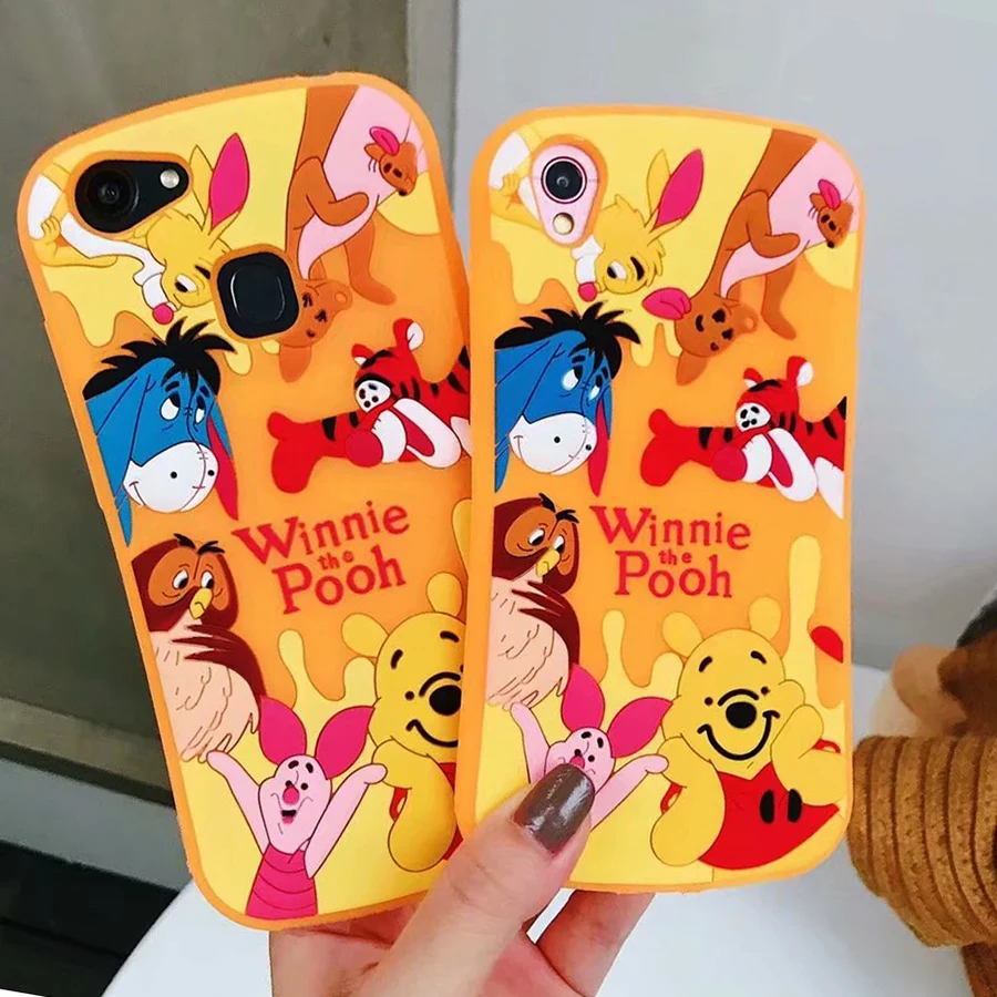

3D Cute Silicon Winne Bear for iPhone XS Max Case Soft Silicon Back Cover for iPhone 8 7 6s 6 Plus X Case iPhoneX Cartoon 8Plus
