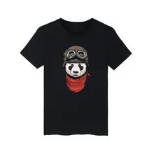 Cartoon Panda Pattern Cotton T-shirt White Cotton Teeshirt and Funny t shirt Men Street Wear xxs-4xl