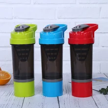 Новая Спортивная бутылка для коктейля сывороточный протеин, порошок бутылка для смешивания с мешалкой мяч Спортивная бутылка для воды BPA бесплатно Молоко Кофе шапки+ кружки