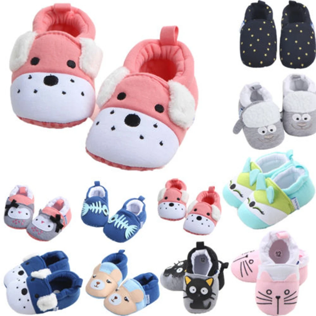

Cute Toddler Infant Baby Girls Boys Solid Soft Sole Prewalker Warm Cotton Cloth Shoes